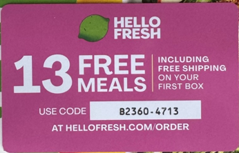 HelloFresh referral-style coupon card