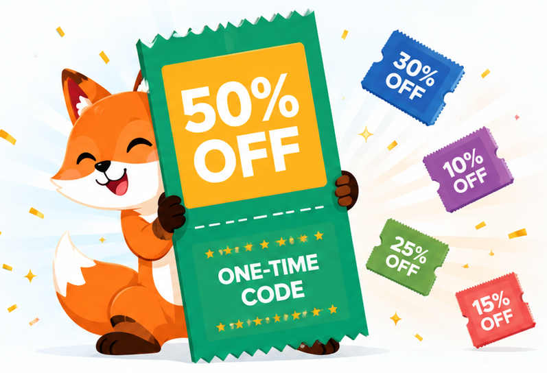 Checkout Saver fox with one-time use coupons